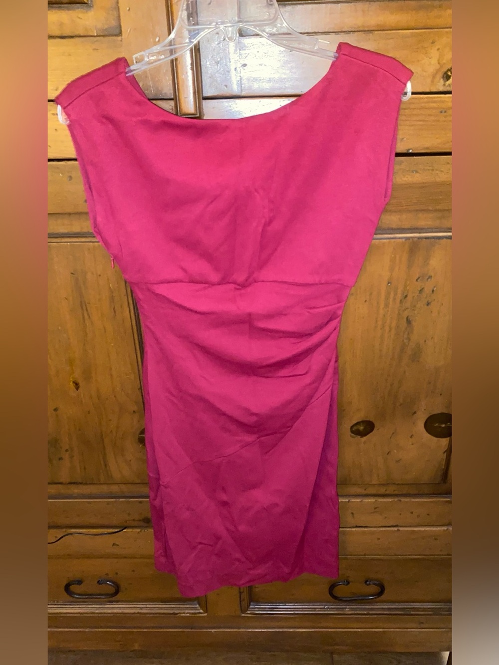Vintage Diane Von Furstenberg DVF Ruched Bodycon Midi Dress - Dark Red - Size 4